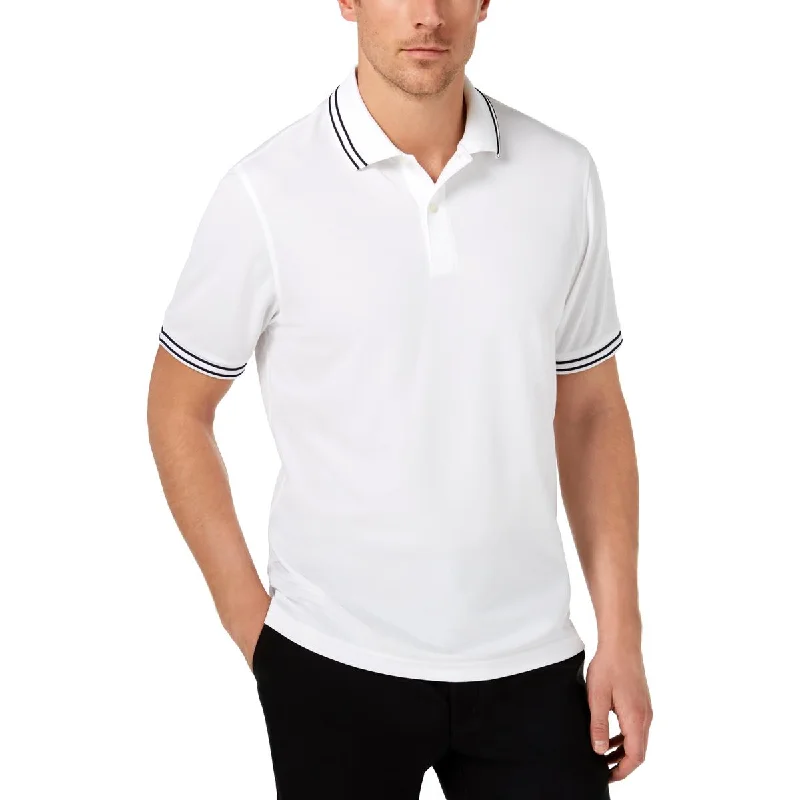 Club Room Mens Performance Short Sleeves Polo Shirt Luxurious Men's High