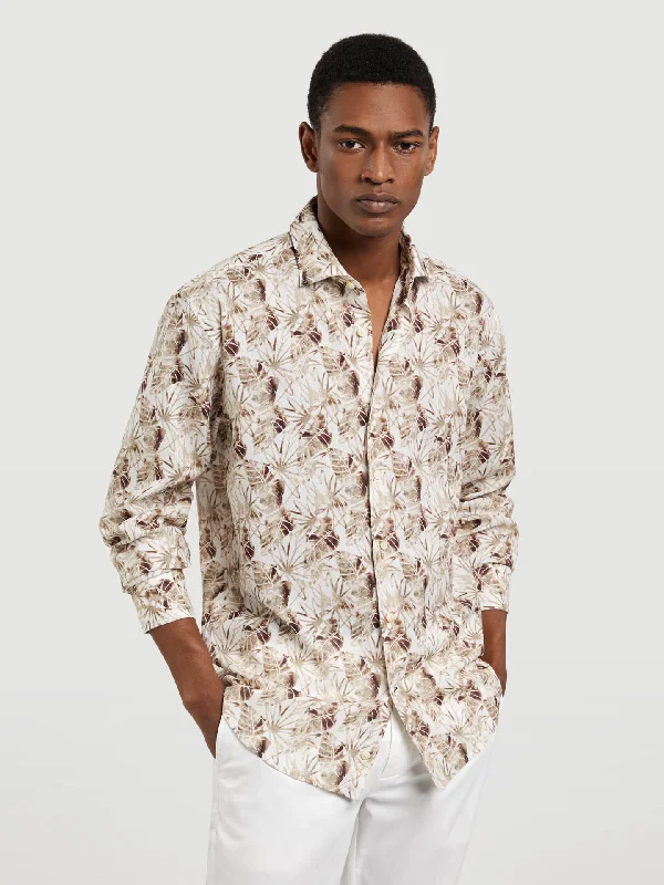 Slim fit special edition linen print shirt British Gentleman Style