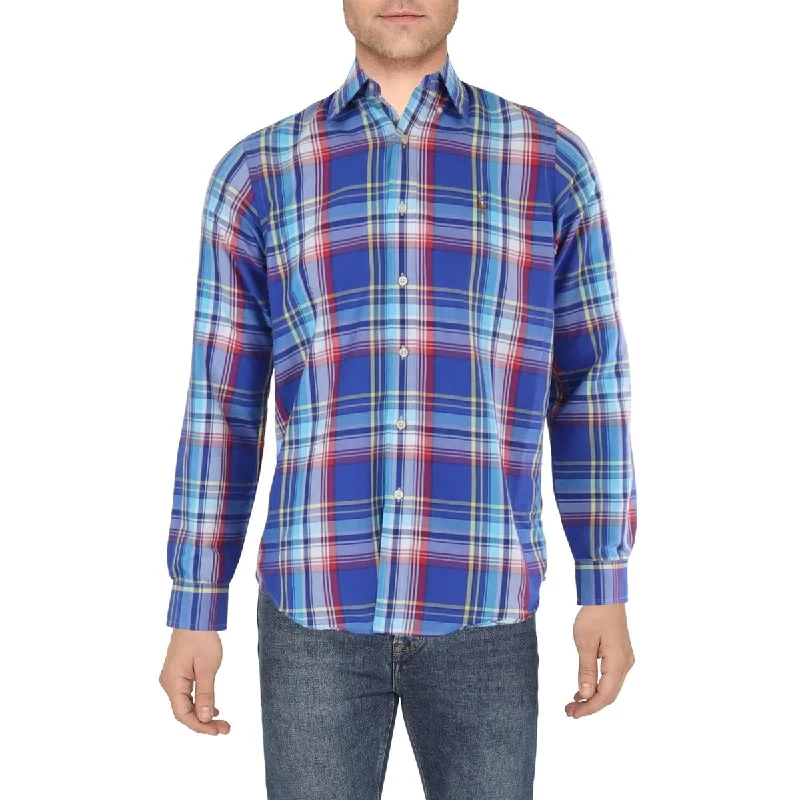 Polo Ralph Lauren Mens Plaid Long Sleeve Button-Down Shirt Gym