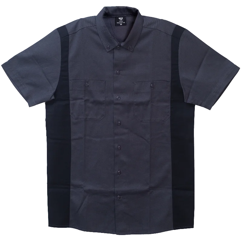 VB771GB - Men's Work Shirts Grey with Black Sides Luxurious Men's High