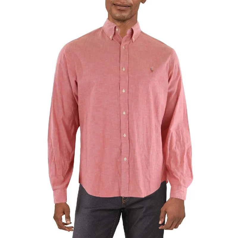 Polo Ralph Lauren Mens Cotton Slub Button-Down Shirt Refined Men's Classic 