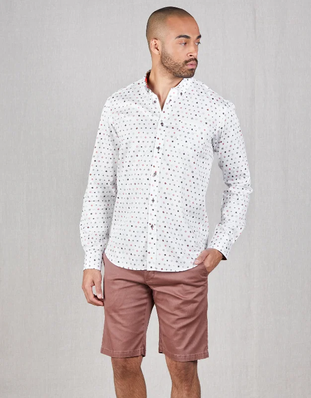 Ohope Heart Print Shirt Practical Men's Quick