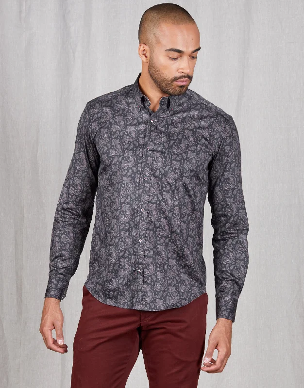 Ohope Black Paisley Shirt Cool Men's Skate