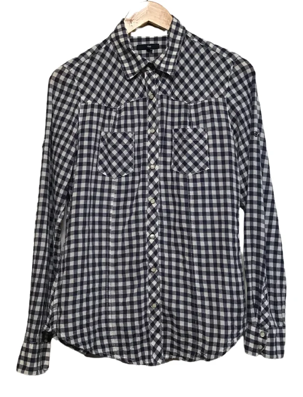 Gap Navy Checkered Shirt (Size M) Sophisticated Men's French