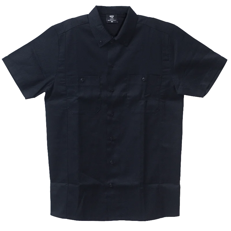 VB771BB - Men's Work Shirts Black with Black sides Casual Men's Japanese 