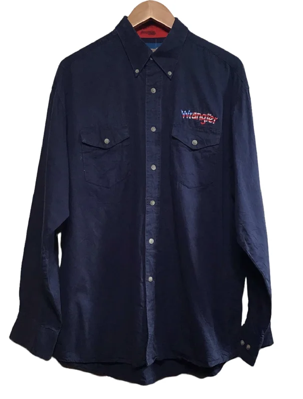 Wrangler Spell out Navy Shirt (Size L) Stylish Men's Tropical 