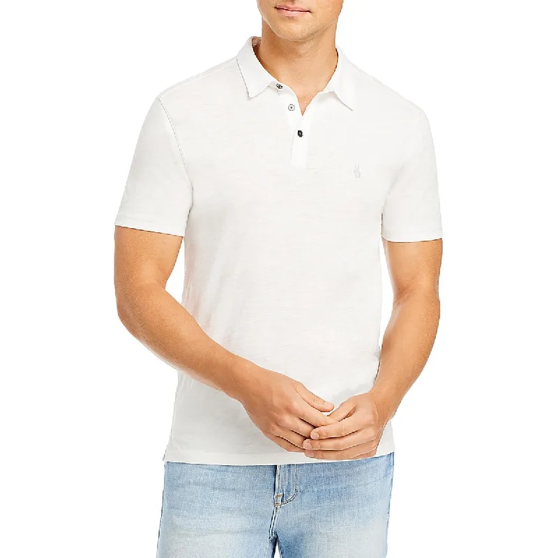 John Varvatos Mens Slub Collared Polo Beach