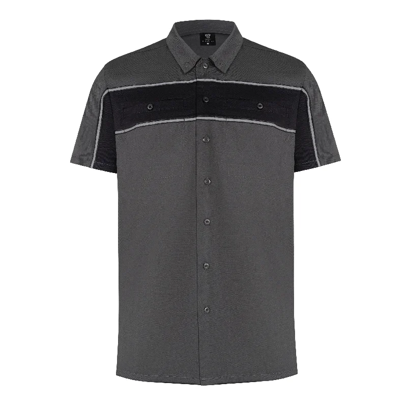 VB770GB - Men's Work Shirts Grey & Black Laid