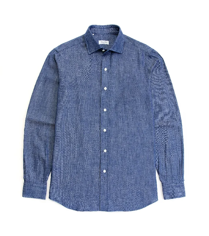 Salvatore Piccolo Selvedge Denim Shirt: Dark Blue Organic