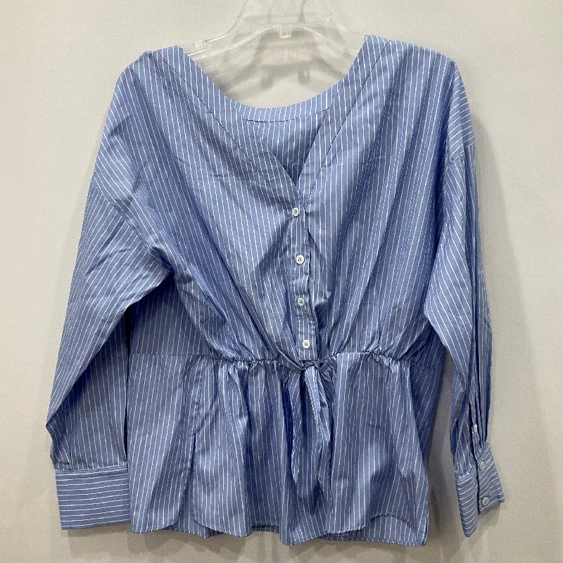 Top Long Sleeve By Anthropologie In Blue, Size: S Tailored