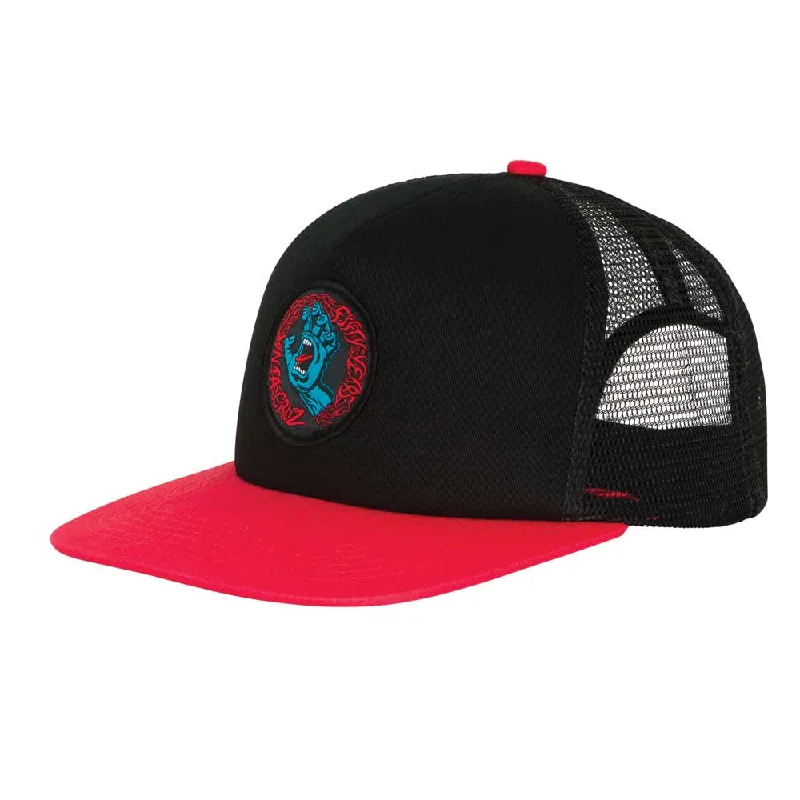 Santa Cruz Screaming 50 Mesh Trucker High Profile Hat - Blk/Red Modern Men's 