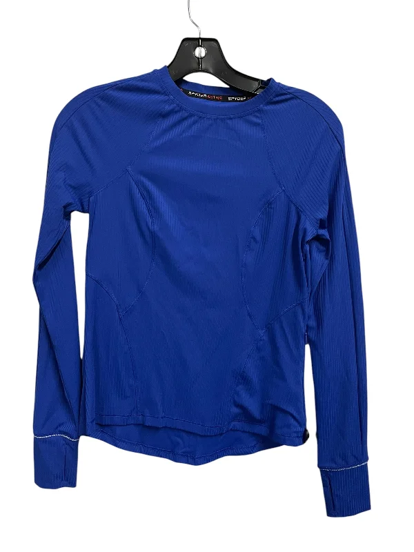 Athletic Top Long Sleeve Crewneck By Spyder In Blue, Size: Xs Refined Men's European