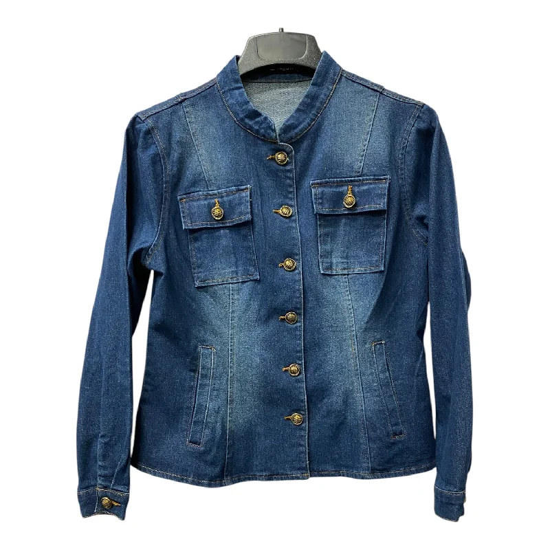 Jacket Denim By Allegra K In Blue, Size:M Youthful Men's Anime