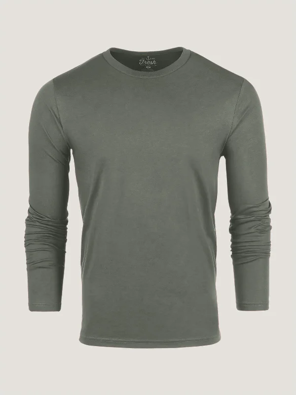 Mercury Green Long Sleeve Crew Neck Unique Men's Patch