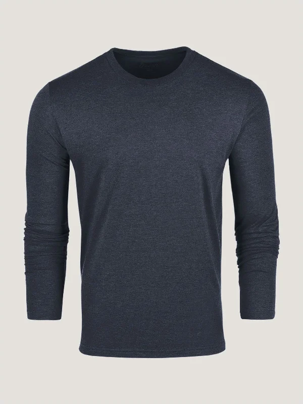 Navy Long Sleeve Crew Neck Sleek Men's Metallic