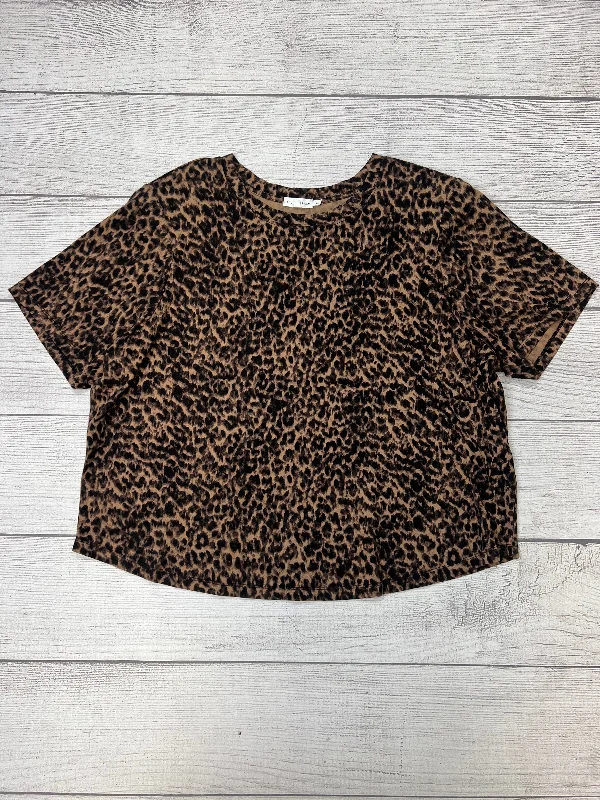 Animal Print Top Short Sleeve Designer Good American, Size S Streetwear Style