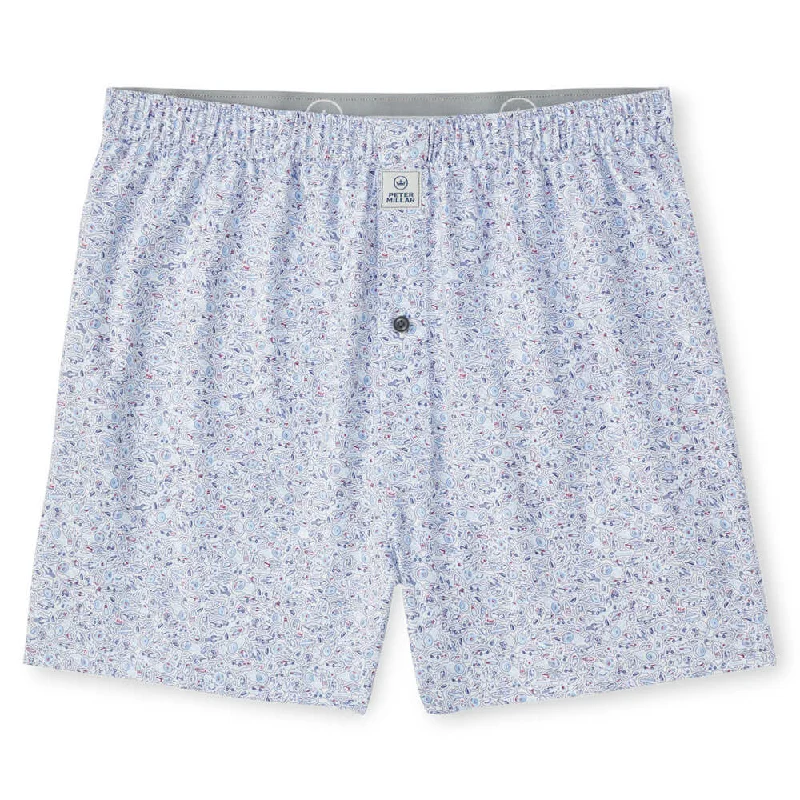 Peter Millar Bootleggers Performance Boxers - White Monochromatic All