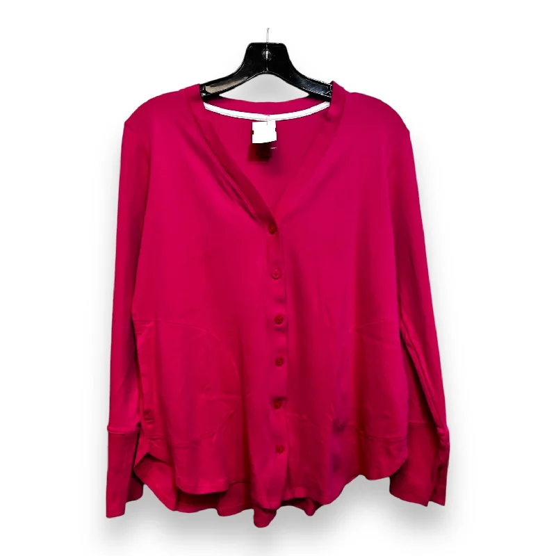 Cardigan By Isaac Mizrahi Live Qvc In Hot Pink, Size: M Earthy Men's Sustainable 