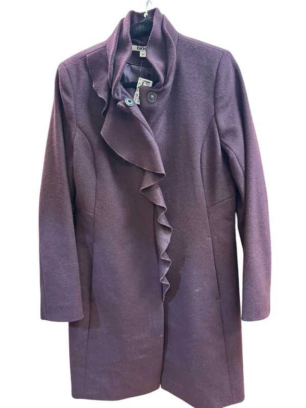 Wool Coat By DKNY In Purple, Size: 10 Traditional Men's Wool