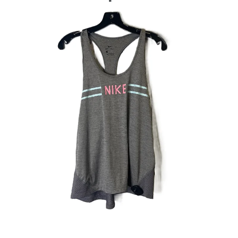 Grey Athletic Tank Top By Nike Apparel, Size: L Masculine Men's Thick