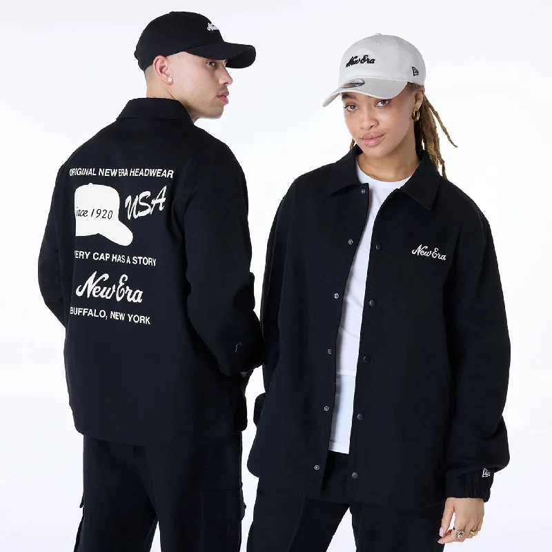 New Era Essential Black Coaches Jacket Stylish Men's Tropical 