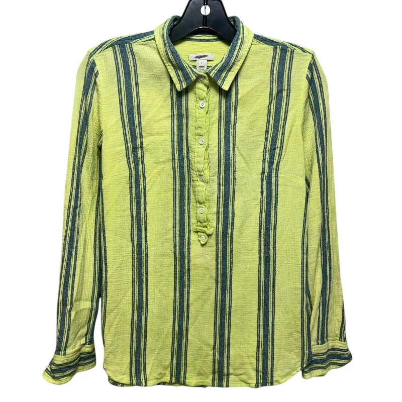 Top Long Sleeve By J. Crew In Striped Pattern, Size: L Polished Men's Satin