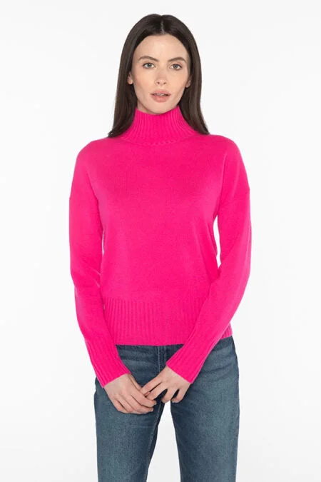 Kinross Cashmere Rib Funnel Pullover Organic