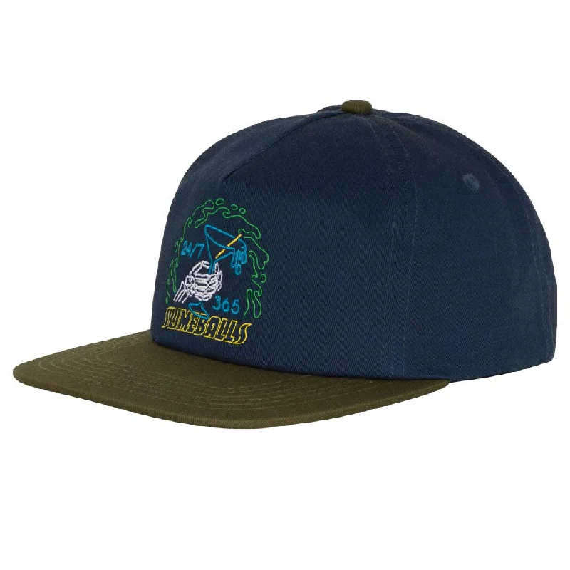 Slime Balls All Nighter Snapback Unstructured Mid Hat - Navy/Olive Monochromatic All