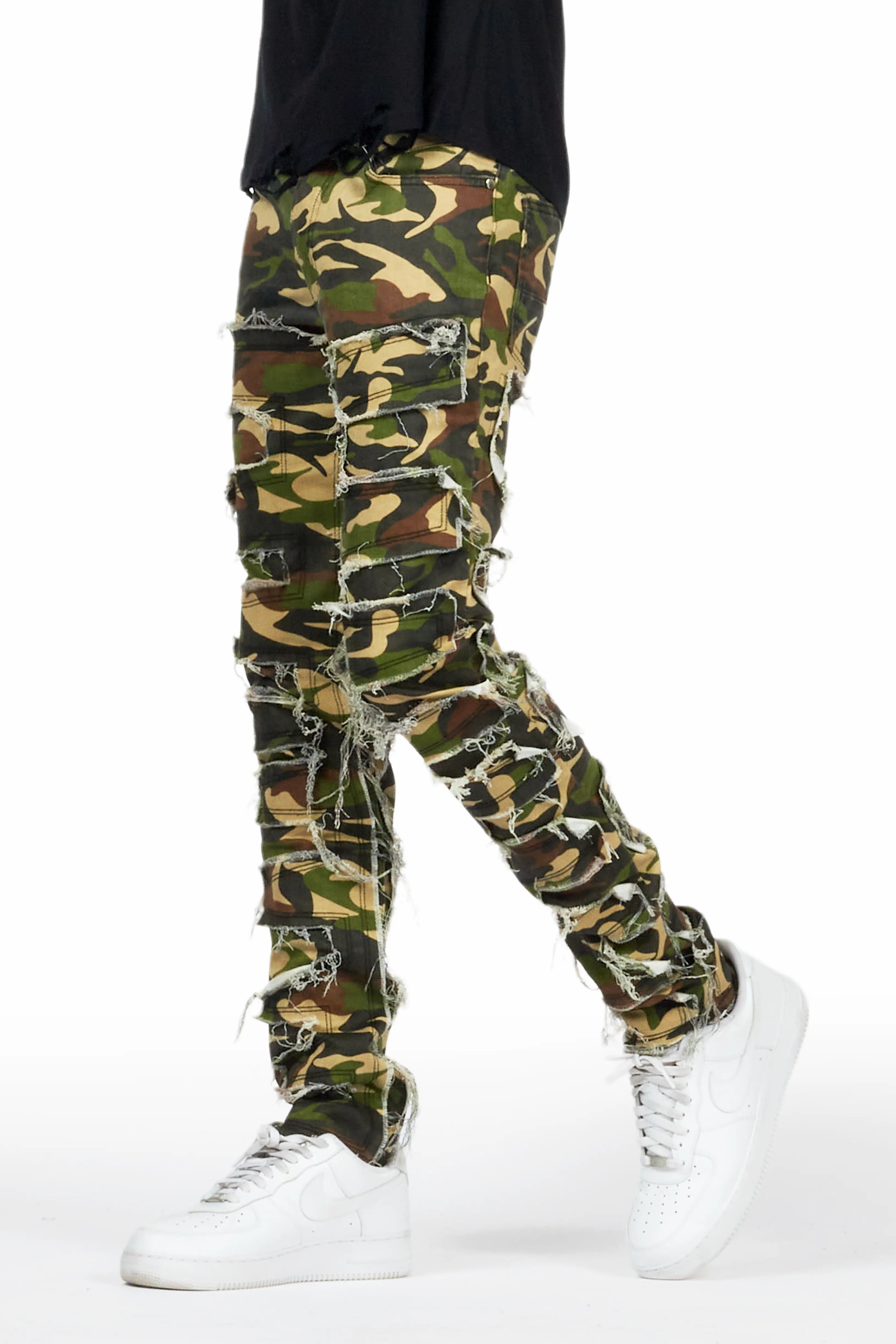 Shake Faded Camo Slim Fit Jean Luxurious Men's High