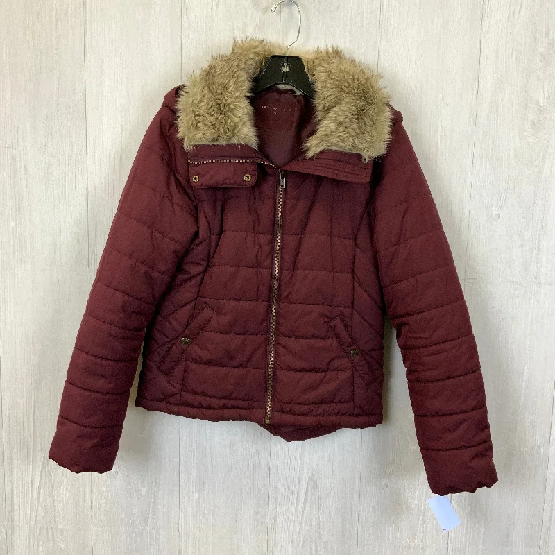 Coat Puffer & Quilted By Aeropostale In Maroon, Size: M Stylish Men's Neon