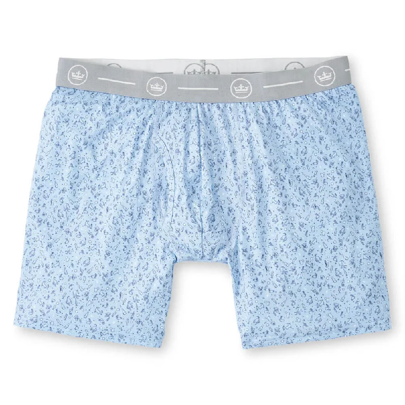 Peter Millar Hair Of The Dog Performance Boxer Briefs - Cottage Blue Lumberjack