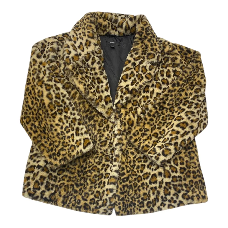 Jacket Faux Fur & Sherpa By Halogen In Animal Print, Size: 1x Relaxed Men's Beach