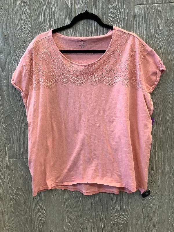 Top Short Sleeve By Sonoma In Pink, Size: 3x Bohemian Men's Free