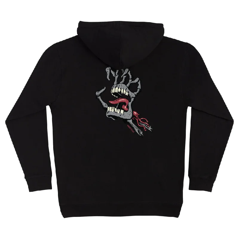 Santa Cruz Bone Hand Cruz Pullover Hoodie Mens Sweatshirt - Black Tough Men's Tactical