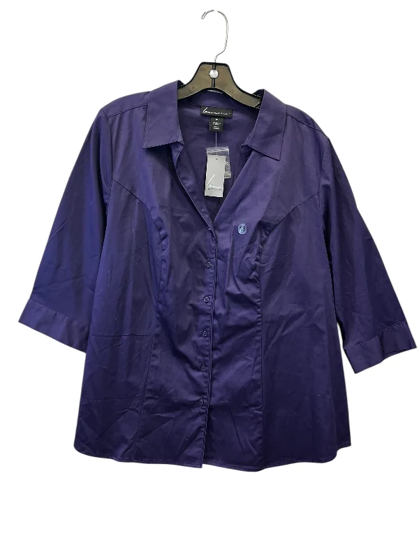 Top Long Sleeve By Lane Bryant In Purple, Size: 2x Dapper Men's 1920S