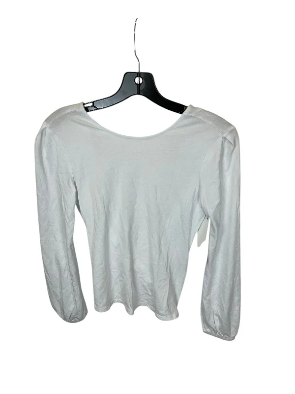 Top Long Sleeve Designer By Adriano Goldschmied In White, Size: Xs Laid