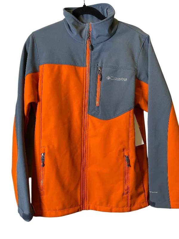 Athletic Jacket By Columbia In Grey & Orange, Size: S Monochromatic All