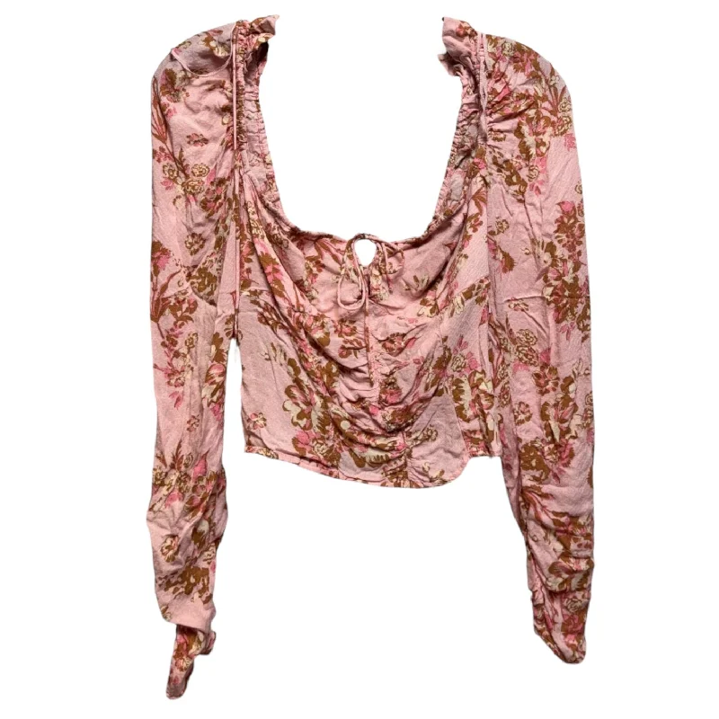 Hilary Printed Top By Free People In Pink, Size: S Unique Men's Patch