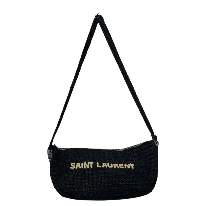 SAINT LAURENT/Bag/Cotton/BLK/CROCHET LE RAFFIA SHOULDER BAG Dapper Men's 1920S