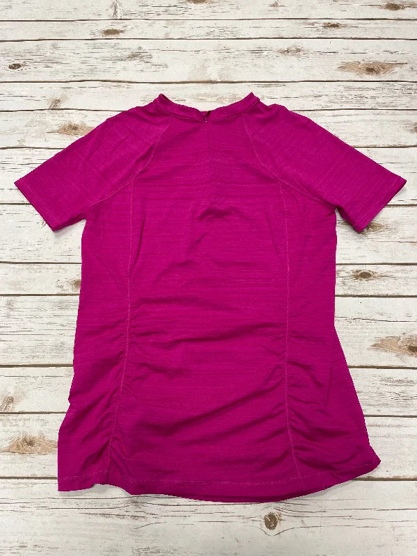 Athletic Top Short Sleeve By Athleta In Pink, Size: L Masculine Men's Thick