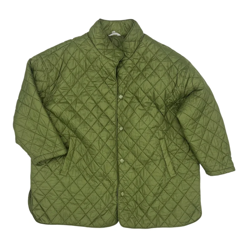 Jacket Puffer & Quilted By Time And Tru In Green, Size:3X Monochromatic All