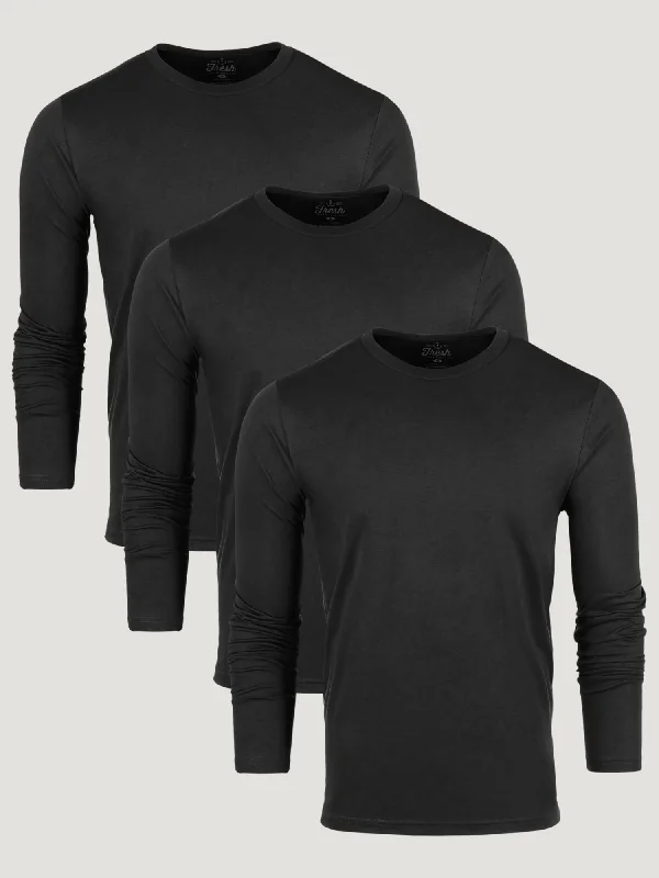 All Black Long Sleeve Crew 3-Pack Modern Men's 