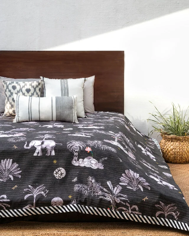 Kangra Bed Cover - King Monochromatic Office Style