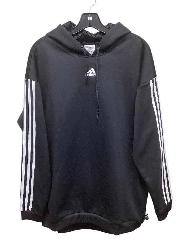 Athletic Jacket By Adidas In Black, Size: L Monochromatic Office Style