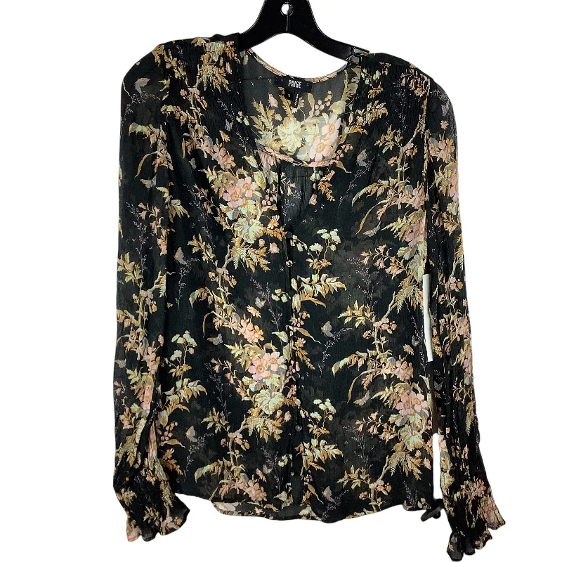 Top Long Sleeve Designer By Paige In Floral Print, Size: S Sporty Men's Athleisure 