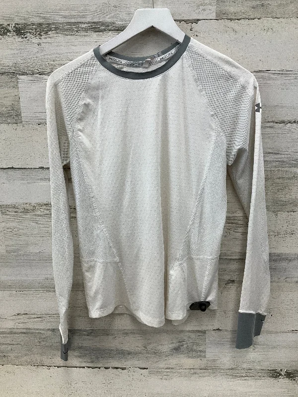 Athletic Top Long Sleeve Crewneck By Under Armour In White, Size: M Sleek Men's Contemporary 