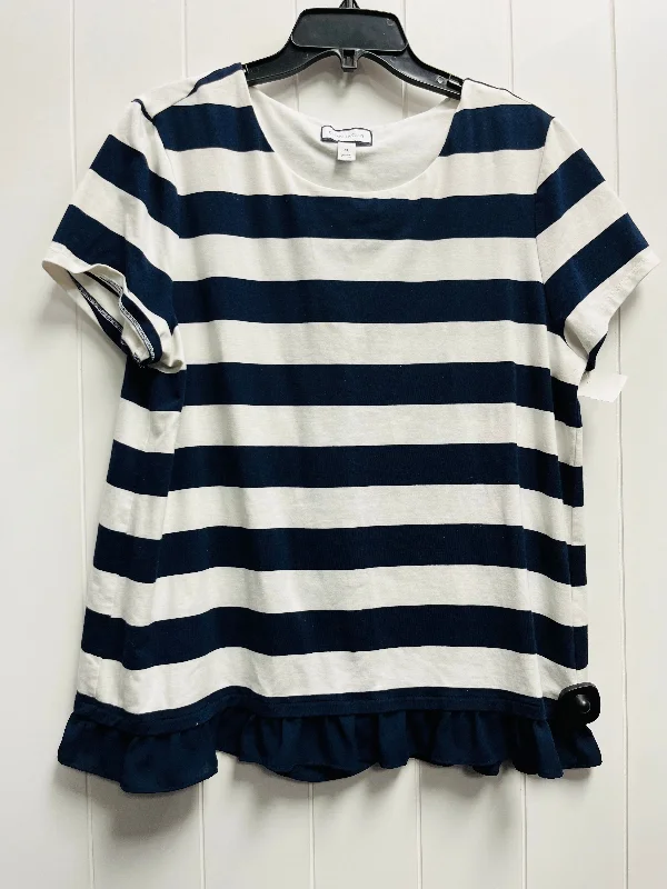 Top Short Sleeve By Charter Club In Blue & White, Size: Xl Adventure