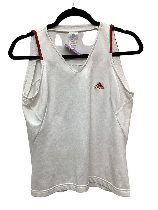 Red & White Athletic Tank Top Adidas, Size L Cclassic Men's Tweed