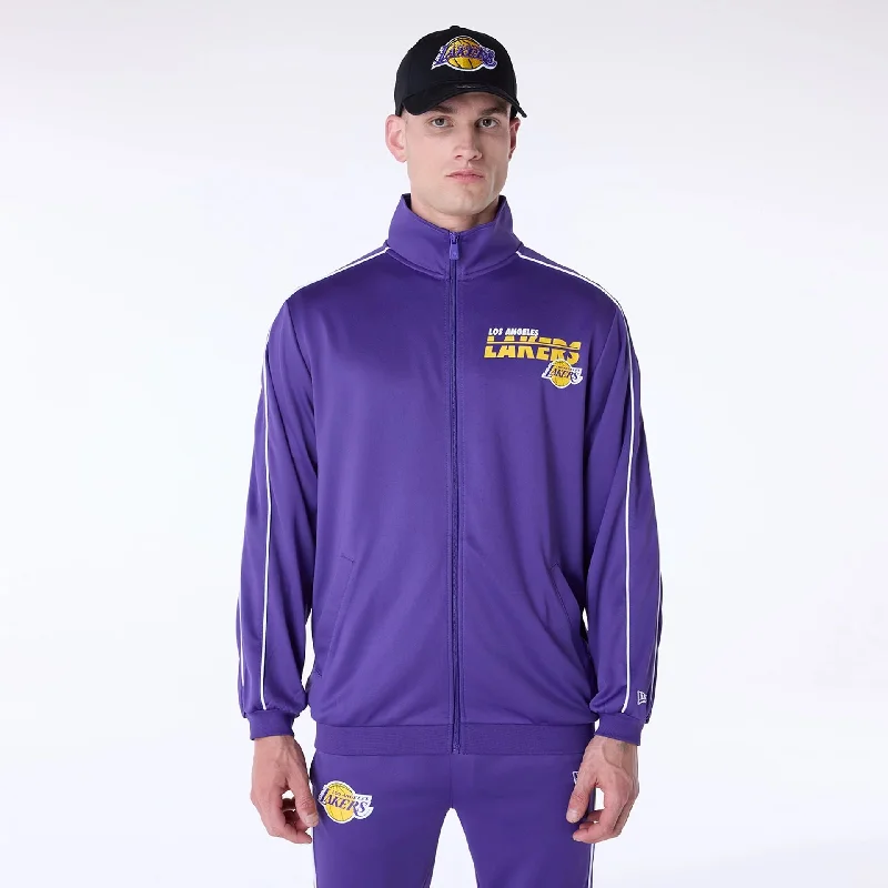 LA Lakers NBA Track Top Purple Jacket Hip Men's Urban