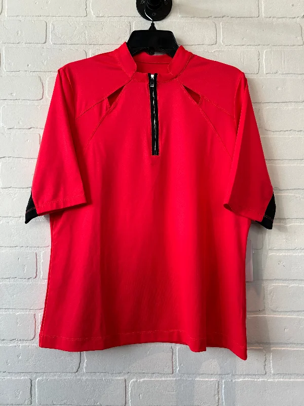 Athletic Top Short Sleeve By Tail In Black & Red, Size: L Bold Men's Animal